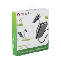 Autonabíječka Cellularline s 4 x USB, 7.2 A, černá (1)