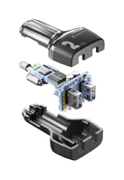 Autonabíječka Cellularline Car Multipower 2 s technologií Smartphone Detect, 2 x USB port, 24W, černá (1)