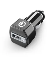Nabíjecí set USB autonabíječky a USB-C kabelu Cellularline, Qualcomm® Quick Charge™ 3.0, 18W, černý (1)