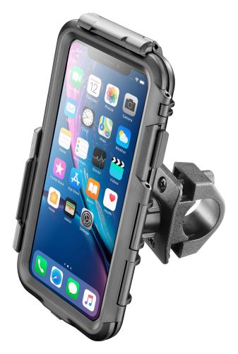Vodeodolné púzdro Interphone pre Apple iPhone XR, úchyt na riadidlá, čierne