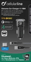 Set USB autonabíječky a odolného USB-C kabelu Cellularline Tetra Force 18W, Qualcomm® Quick Charge 3.0, černá (3)