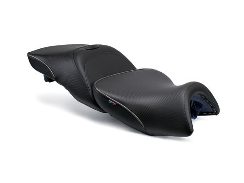 World Sport Performance Seat BMW K1600GT 2011+, K1600 GTL 2011-21, neštandardné čalúnenie, verzia s nízkym predným sedadlom, zadným sedadlom a integrovaným vyhrievaním kompatibilným s BMW.