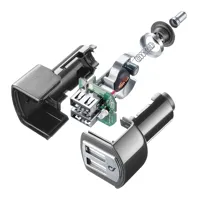 Mini nabíjačka do auta CellularLine Dual Plus s výstupom 2xUSB, max. 21 W/4,2 A, čierna (1)