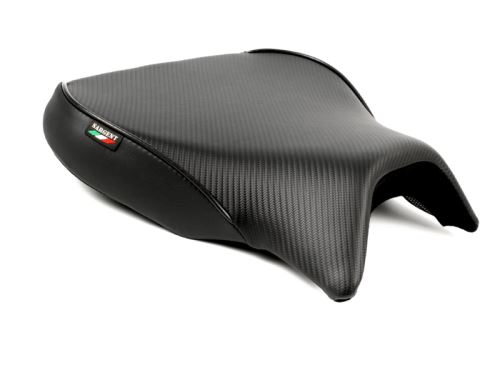 World Sport Performance Potah sedadla a zadního sedadla Aprilia Tuono R 02 (s dvoudílným zadním sedadlem), CFX/černý lem/italská značka.