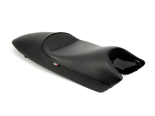 World Sport Performance Seat Ducati Monster-all 93-99, CFX / Black welt / Black rear trim / Italian tag.