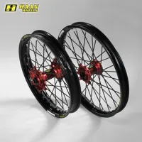 Set Black-Red black spokes (48)